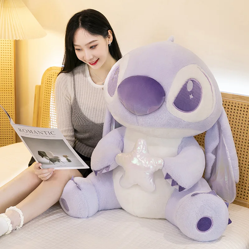 50 سنتيمتر Kawaii نجوم غرزة ألعاب من نسيج مخملي الكرتون لطيف الأرجواني دمية غرزة ليلو Plushies لينة وسادة محشوة كبيرة الحجم وسادة طفل هدية