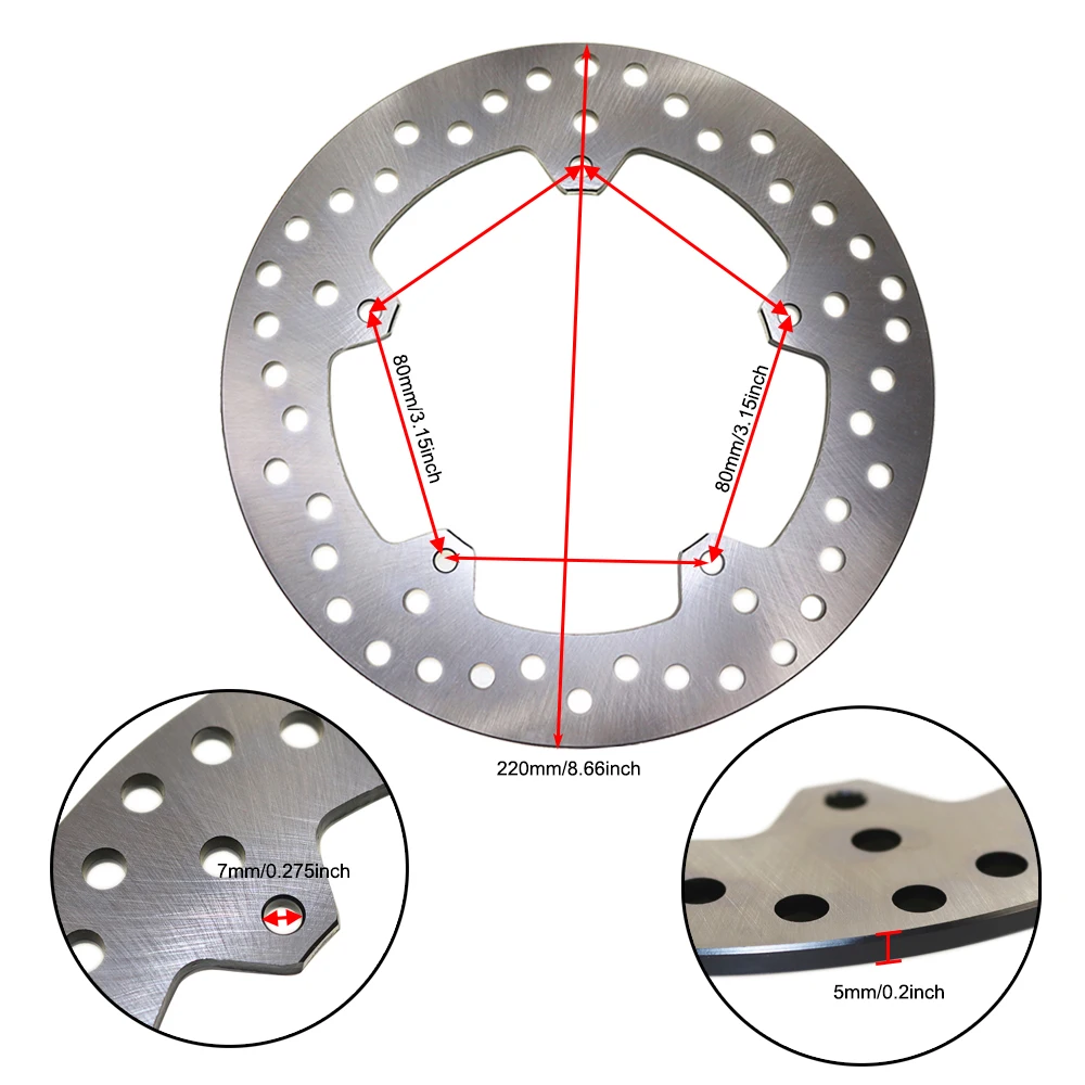 220mm Motorcycle Stainless Steel Rear Brake Disc Rotor For BMW S1000R 2013 2014 2015 2016 2017 / S1000RR S1000 RR 2009-2018