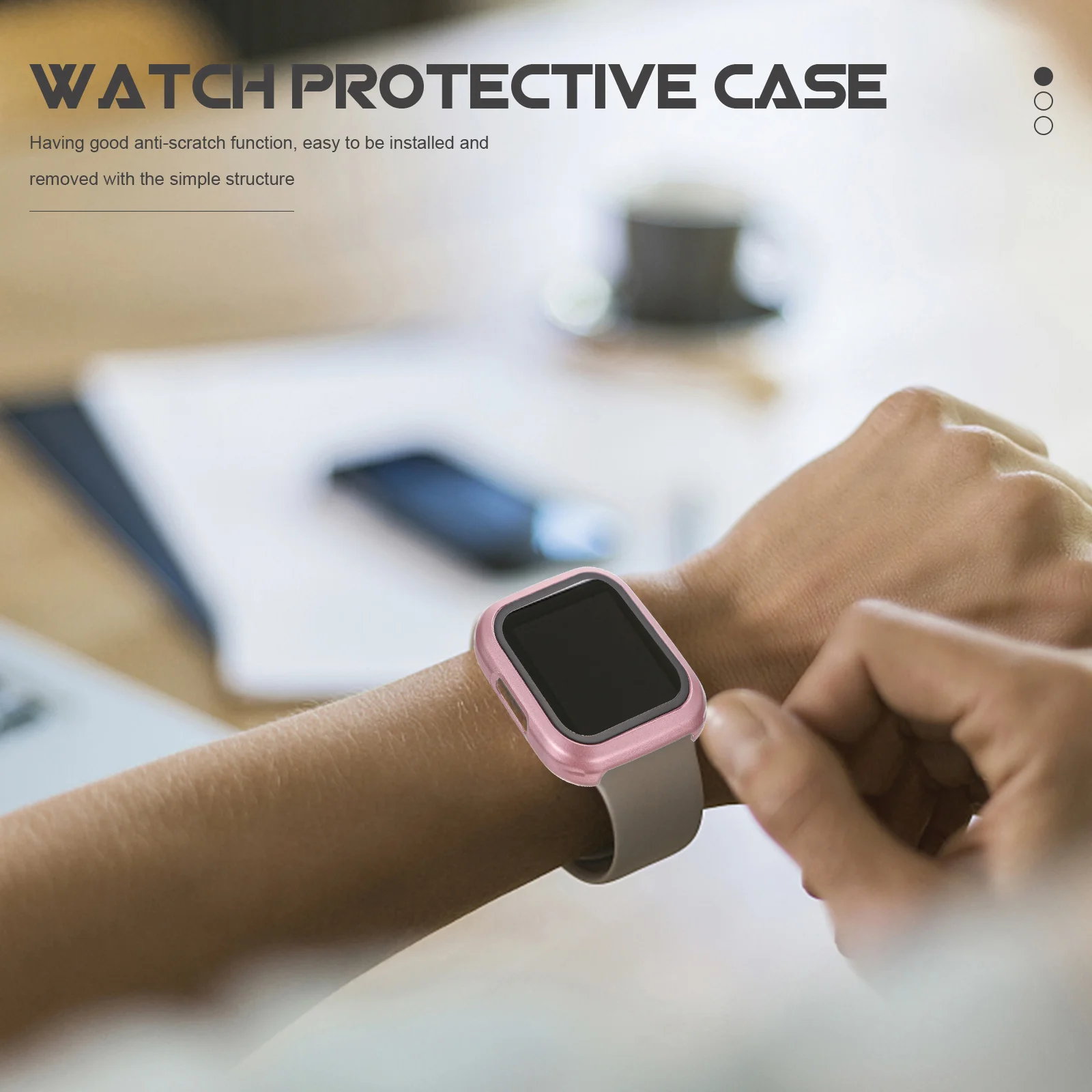 

2Pcs Scratch Proof Watch Cover Hard Pc Case Tempered Glass Screen Protector Easy Installation Watch Screen Protector