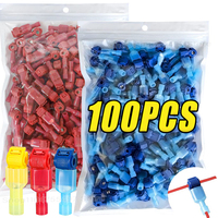T-Tap Wire Connectors Quick Splice Self-Stripping Electrical Terminals Fully Insulated Disconnects Kit for Wiring Automotive