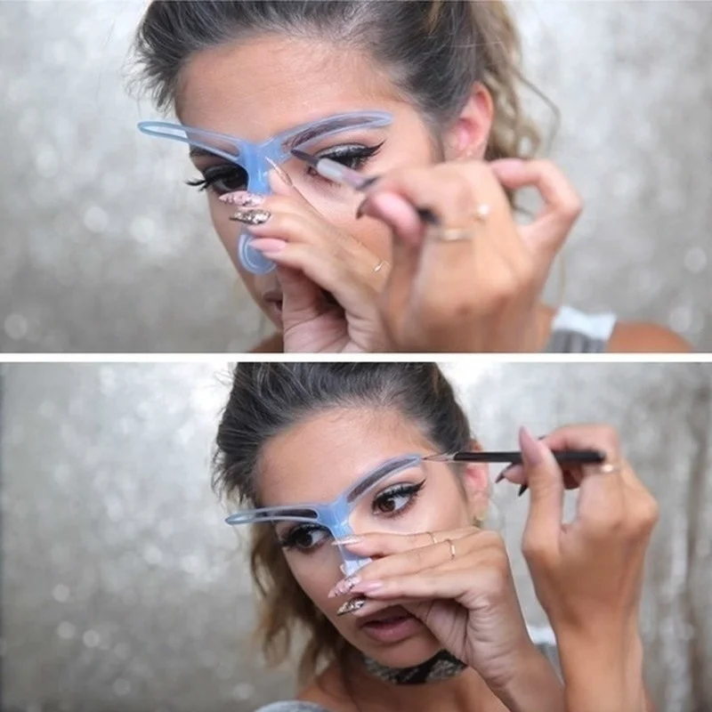 Kismis 8Pcs/Set Reusable Eyebrow Stencil Set Guide Styling Shaping Eye Brow Diy Drawing Grooming Template Card Easy Makeup Tool