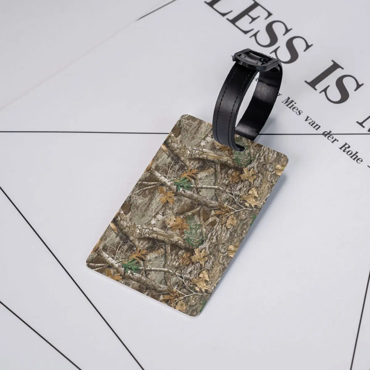 Custom Real Tree Camouflage Camo Pattern Luggage Tag Privacy Protection Baggage Tags Travel Bag Labels Suitcase