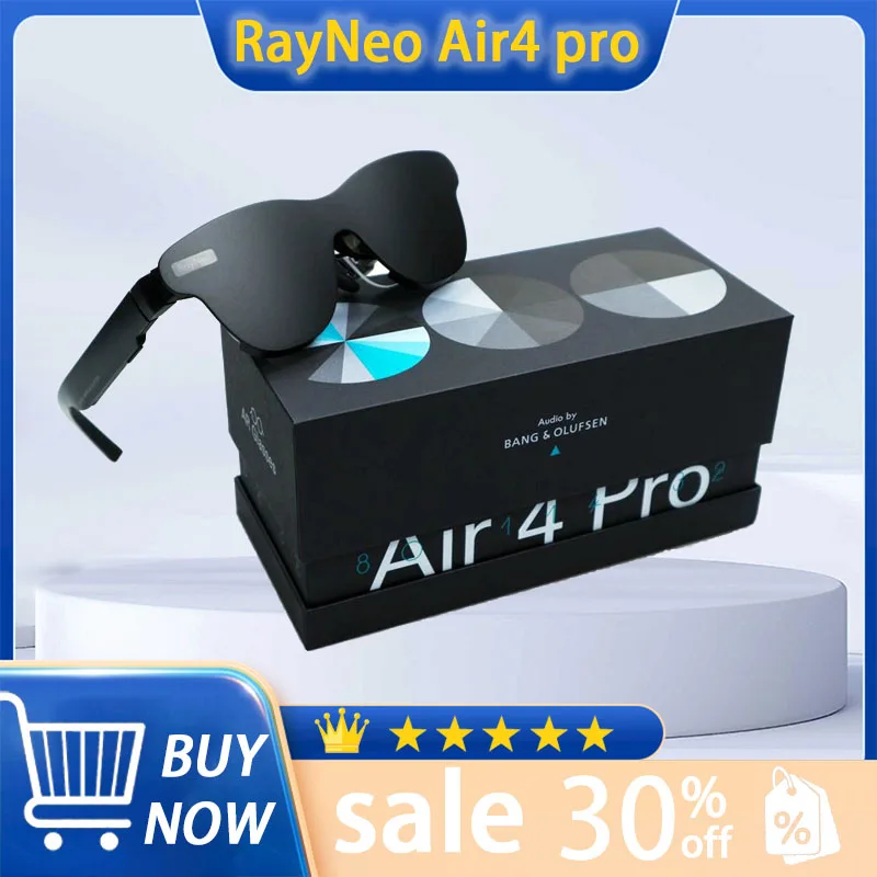 Nouvelles lunettes AR intelligentes RayNeo Air 4 Pro, lunettes de visualisation d'écran géantes HD, prend en charge HDR10, écran double couche Micro-OLED plus clair