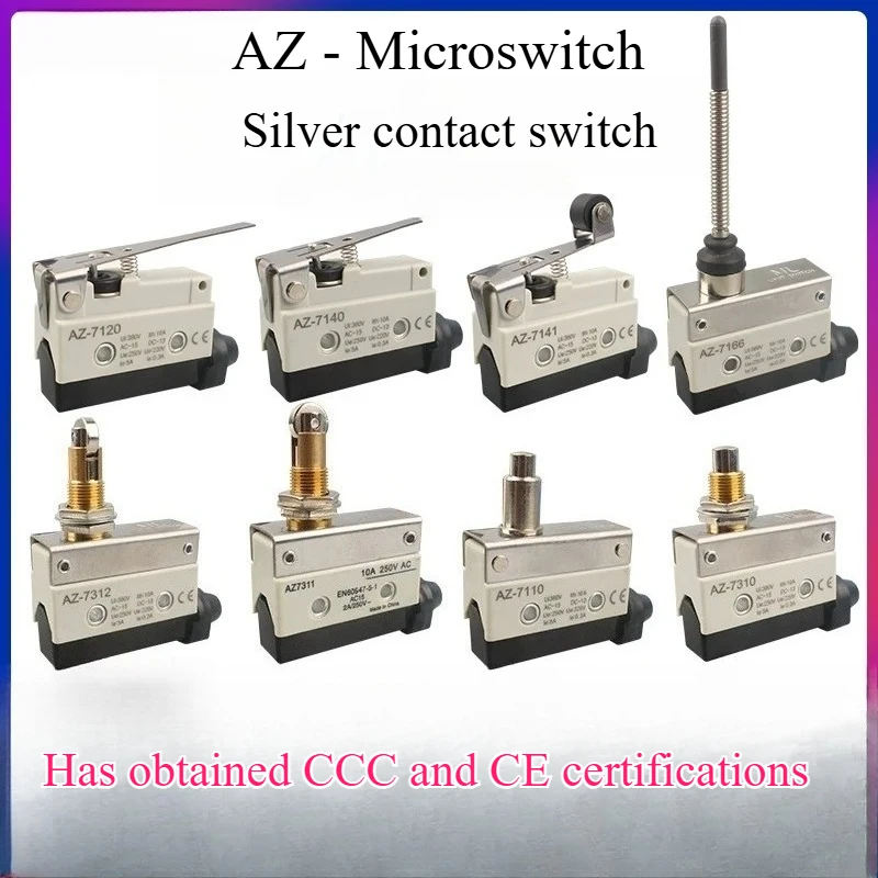 1pcs 10A 250VAC Copper/Silver Contact AZ-7120 AZ-7121 AZ-7140 AZ-7141 AZ-7310 AZ-7311 AZ-7312 Micro Switch Travel Limit Switch