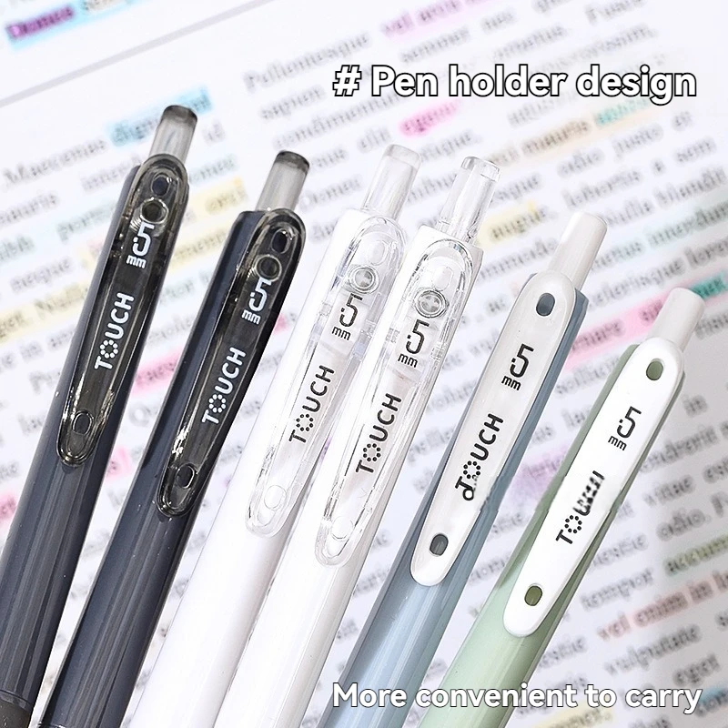 4PC Gel Pen Touchpoint Space Massage Pen Grip Press Neutral Pen Black Pen Tip Signature Speed Dry Smooth Student Brushing Test