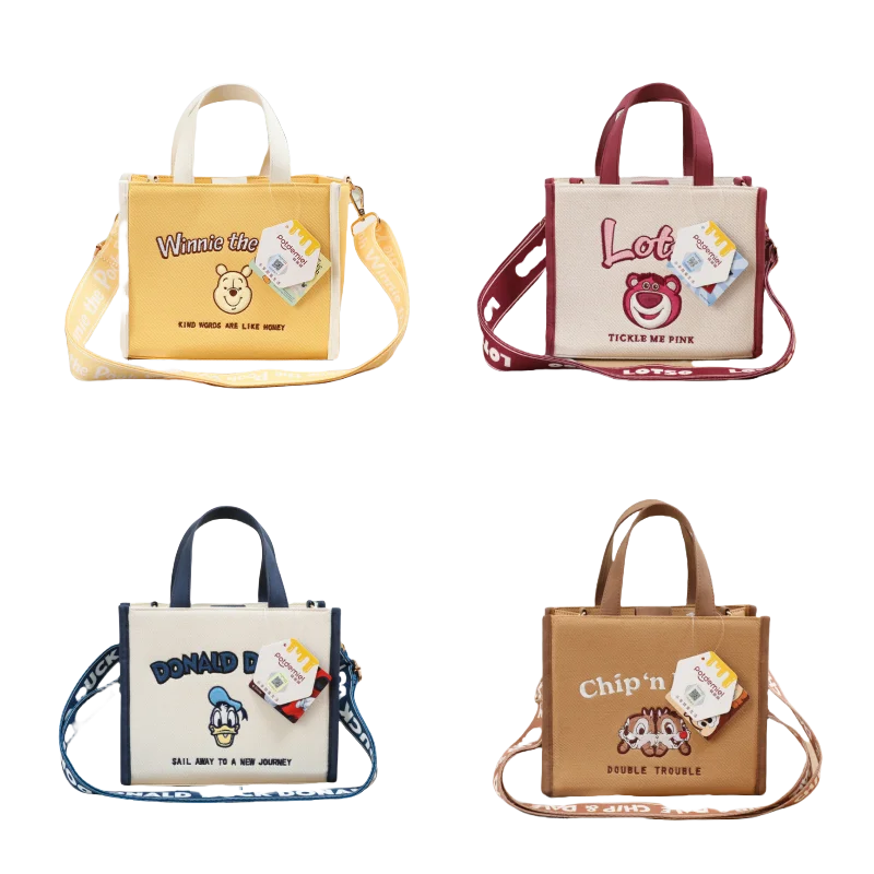 

MINISO Disney Vintage Collection Lotso Crossbody Tote Bag 23cm Pooh Bear Corduroy Fashion Tote Bag Girls Accessories Gifts