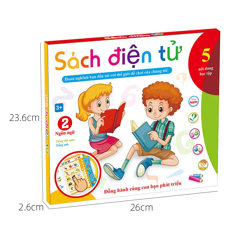 2022 вьетнамский английский мультяшный точечный чтение для детей Раннее Обучение язык голосовая книга модель игрушка электронная книга игрушка