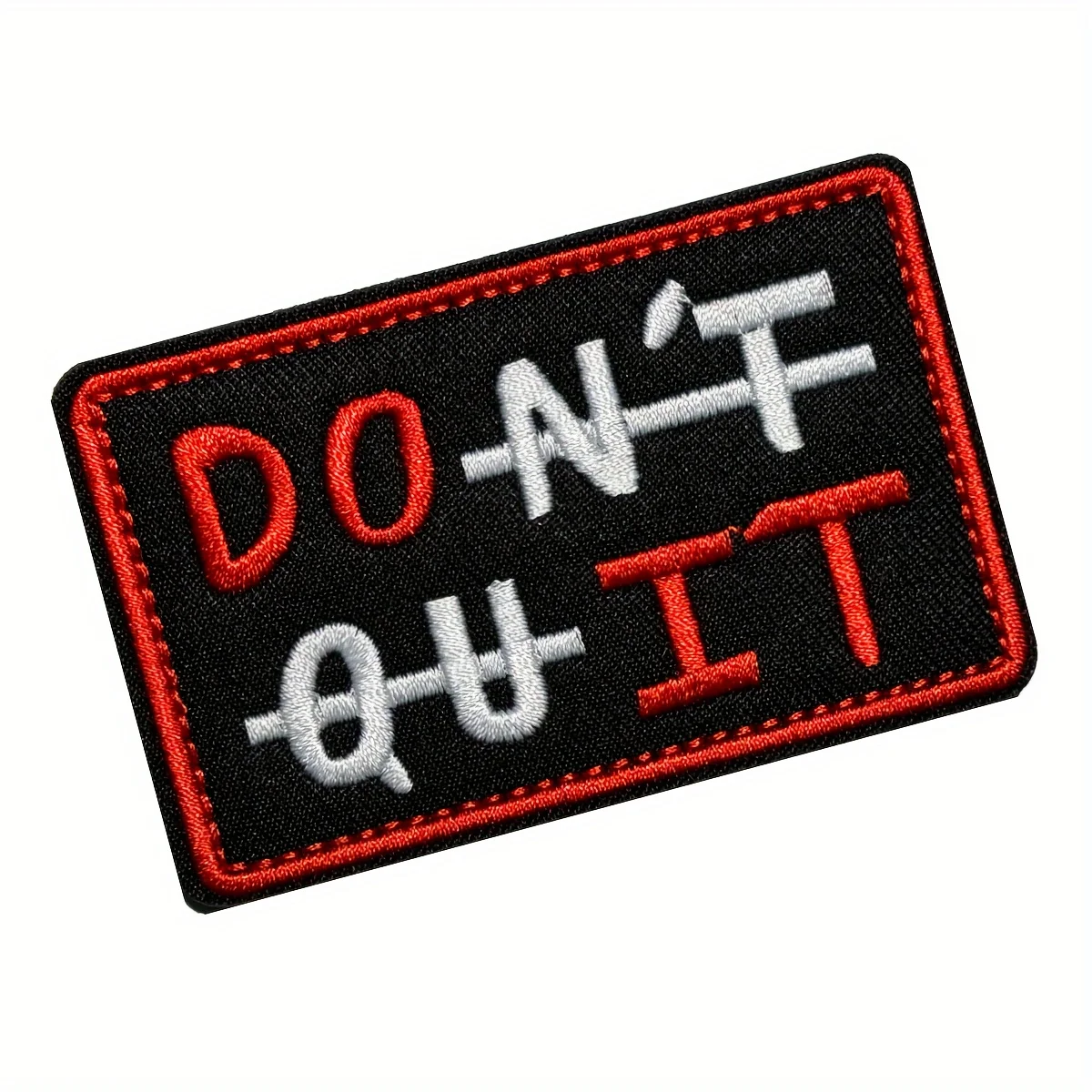 naszywki naszywka na rzep Zabawna naszywka na memy „Do It Don't Quit” – motywacyjna haftowana aplikacja Morale Velcros na odzież, torby, czapki i majsterkowanie – cytat — zdjęcie 6