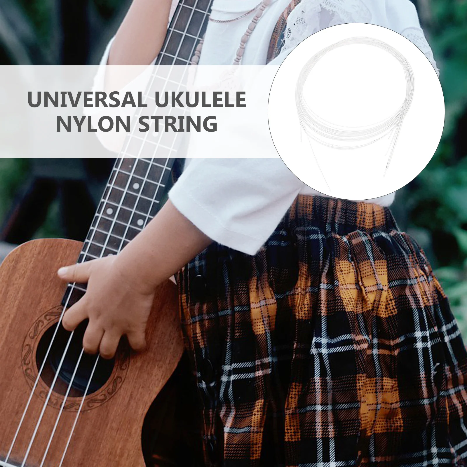 

4Pcs Ukulele Carbon Strings Thinner Balanced Under Same Tension Durable Practical Accessory Ukulele Strings Musical String