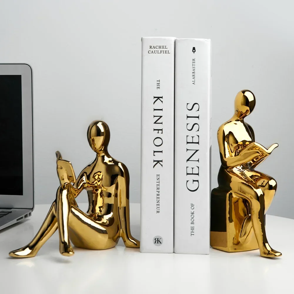 

Room Decor Bookshelf Decoration Desk Accessories Golden Home Decorative Figures Sculptures Figurine Statue Figurines Luxury