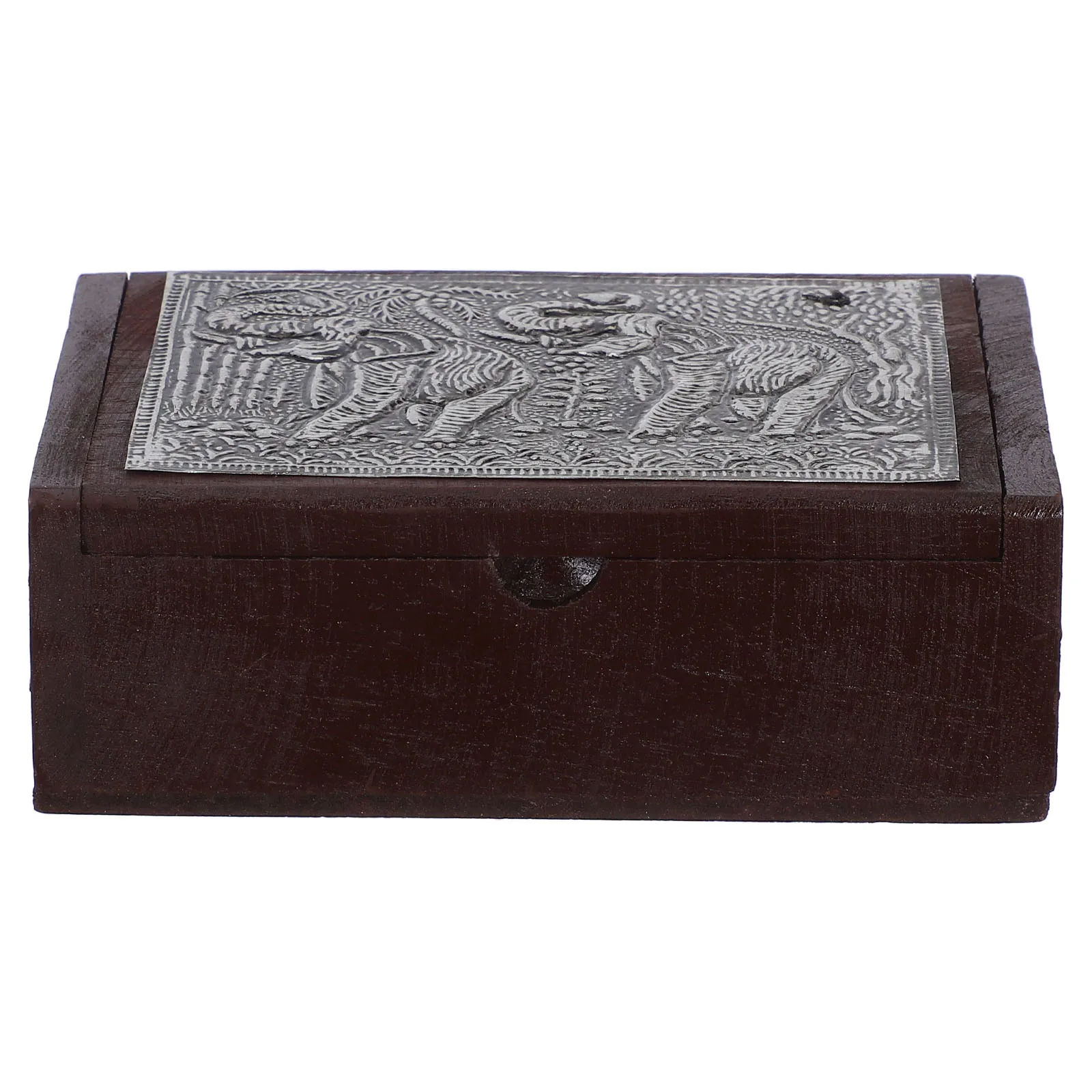 Mallette de rangement pour cartes en bois, rabat fonctionnel pour recettes, cartes de visite, porte-monnaie organisé, bureau léger