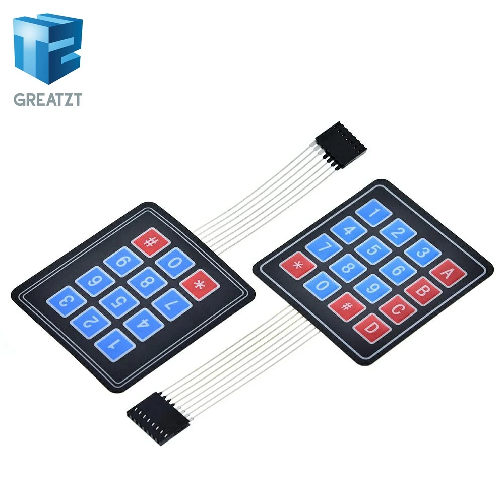 GREATZT New 4 12 16 20 Key 4*4 Membrane Switch Keypad 1x4 3x4 4x4 4*5 Matrix Array Matrix keyboard for arduino smart car