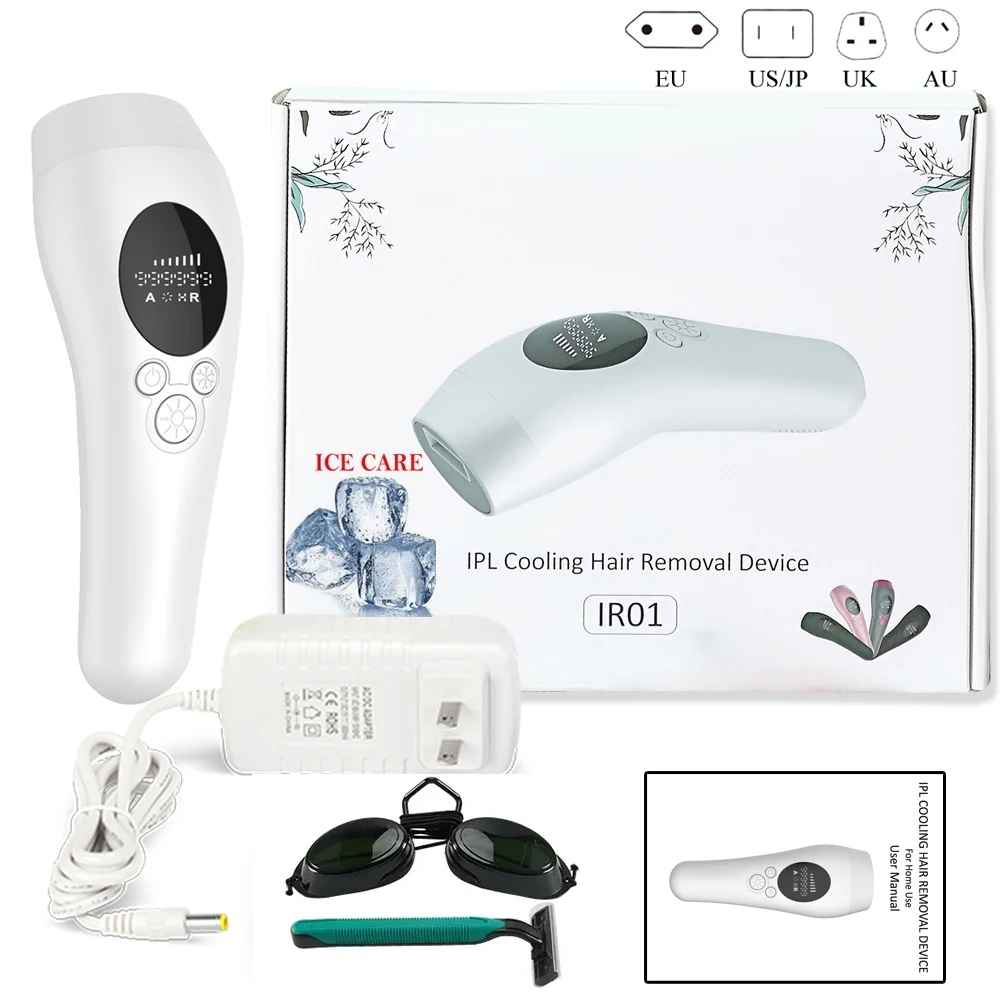 Lobemoky Ice Cooling Laser Ipl Hair Removal For Women Permanent Home Pulsed Light Epilator For Facial Legs Arms Whole Body Use