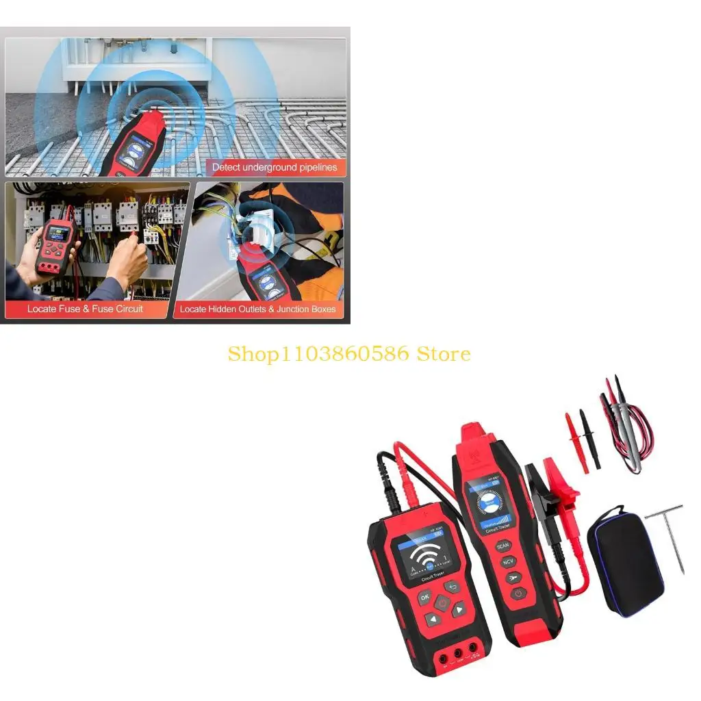 242A Cable Scan Tool with Signal Pair, Circuit Line Kit with LCD Meter and NCV for Wire Review, Fault Checks and Repair Service