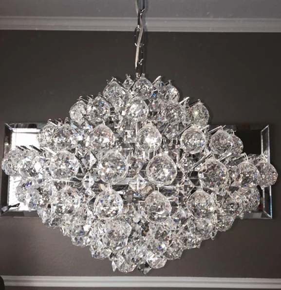 Crystal lamp living room lamp modern light luxury crystal pendant lamp dining pendant bedroom kitchen corridor dining