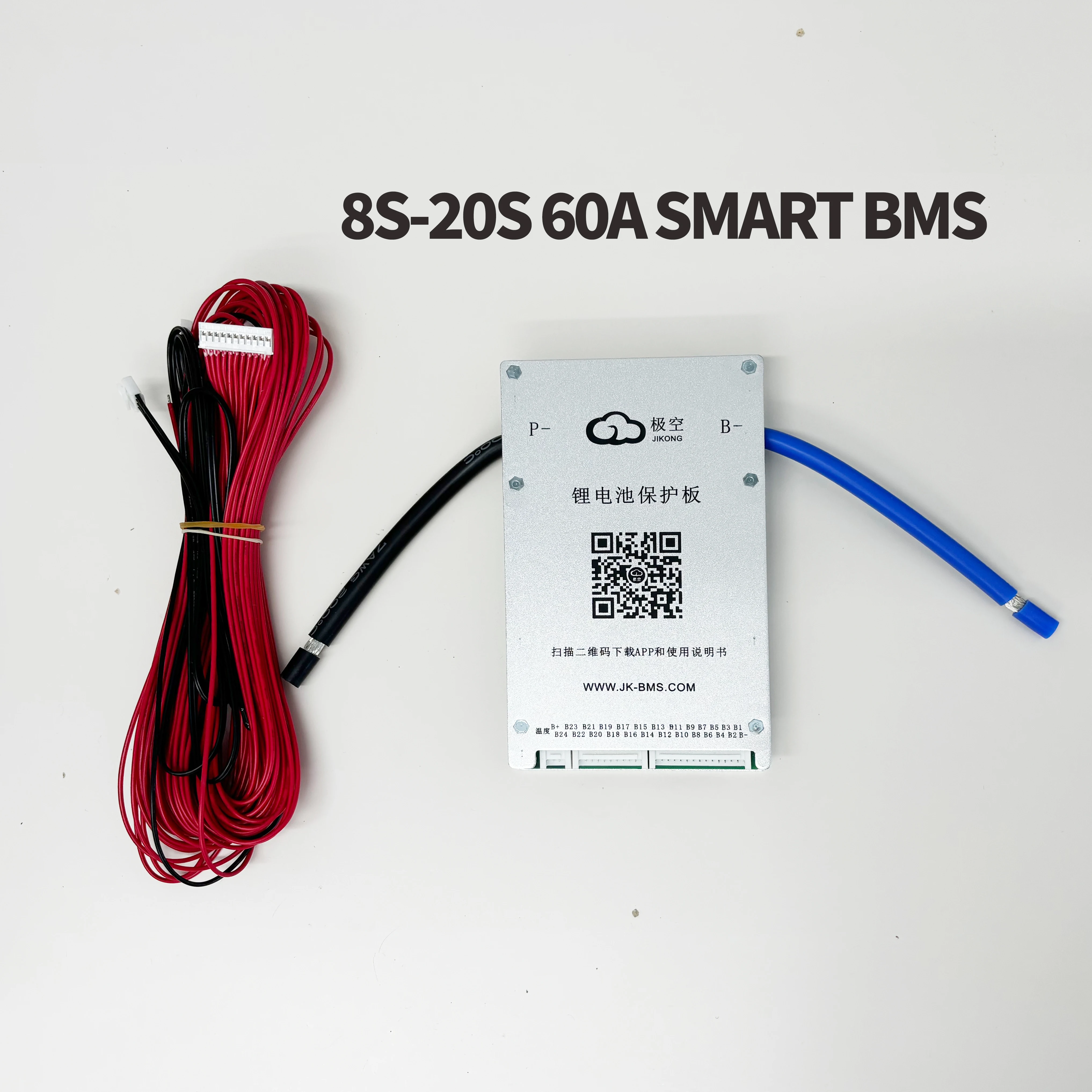 JK-BD6A20S6P Smart BMS 12V 24V 8S-20S Bluetooth APP Active Balance 60A Support parallel modules LiFePo4 Li-Ion LTO Battery PCM