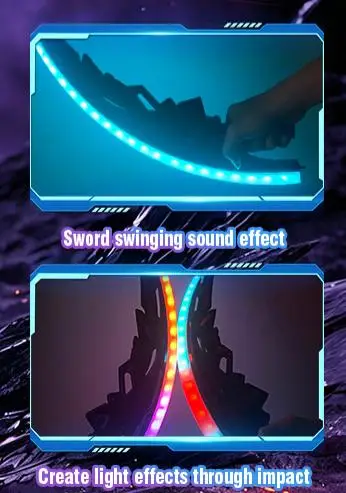 2in1 Luminous Sword Double-Bladed Scimitar Seven-color Lightsaber Family Interactive Game Flashing Toy Kid Adult Birthday Gifts