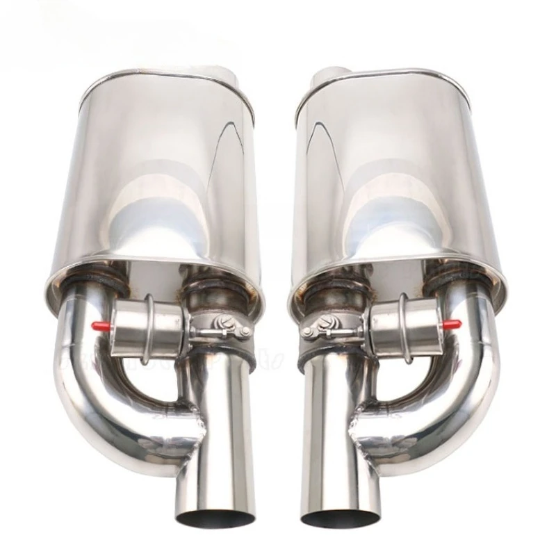 

Universal 76 mm cut-out 212x152 mm body 547 mm full-length stainless steel exhaust end muffler with exhaust valve