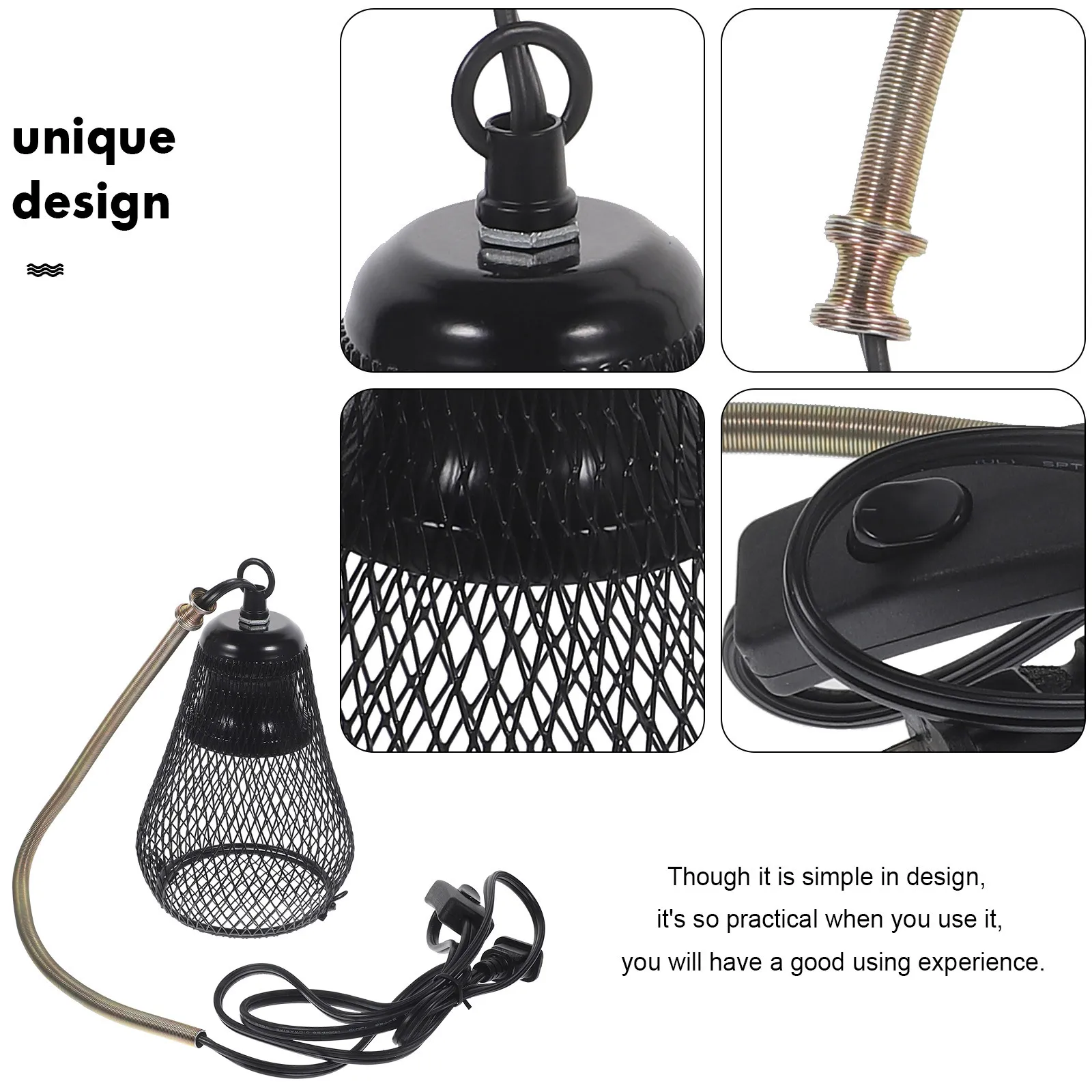 

Reptile Heat Lamp Shade Anti-Scald Protective Lamp Cover Hook Suitable for Fluorescent Night Heating Ceramic Bulbs