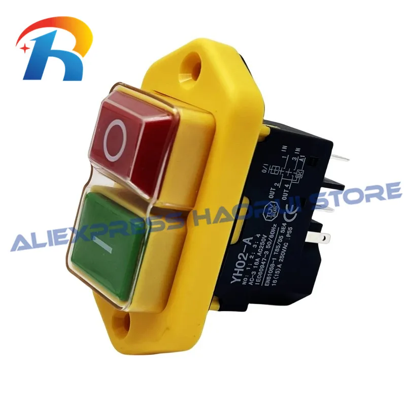 WM210V KLD lathe button electromagnetic switch YH02-A 16A AC250V 4-pin/5-pin replacement DKLD KJD17B waterproof magnetic switch