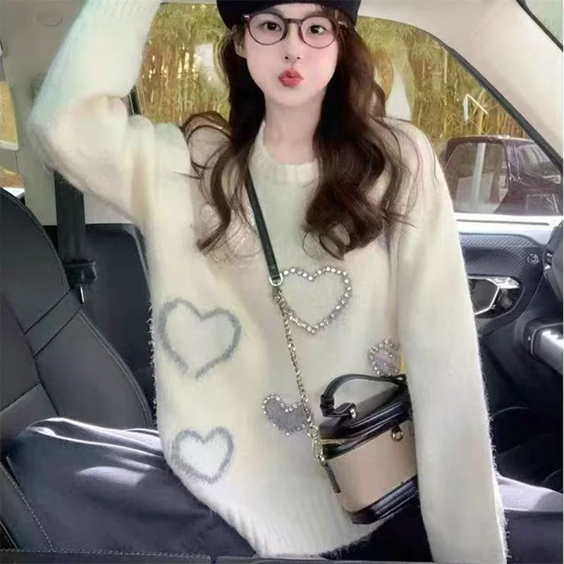 الخريف الشتاء المرأة محبوك سترة غير بالمنز الراقية أعلى جولة Ne Long Sve العادية رقيقة طاقم Ne سترة