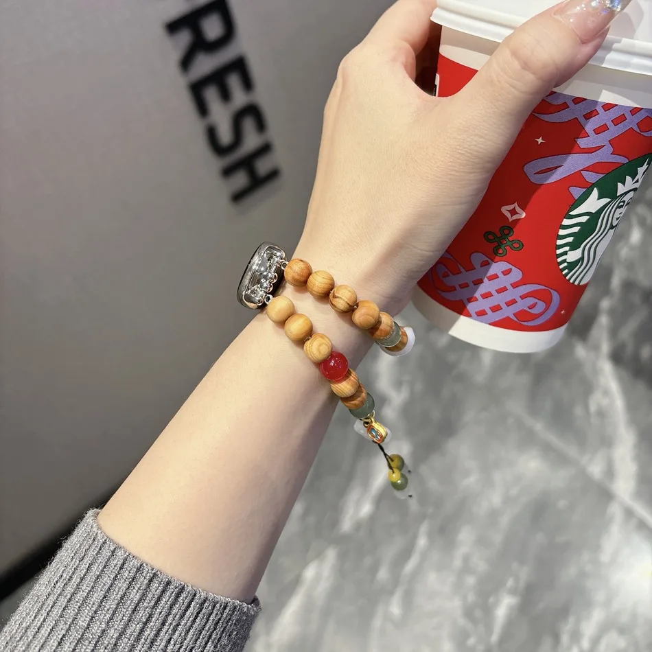 سوار ساعة خشبي عتيق لسوار Mi من سلسلة Mi من سلسلة Mi ، سوار مع مخالب قطة لطيفة ، سوار معصم لميباند 5 ، 6 ، 4 ، 3 ، 8 برو ، 7 ، 6 ، 5 ، الموضة