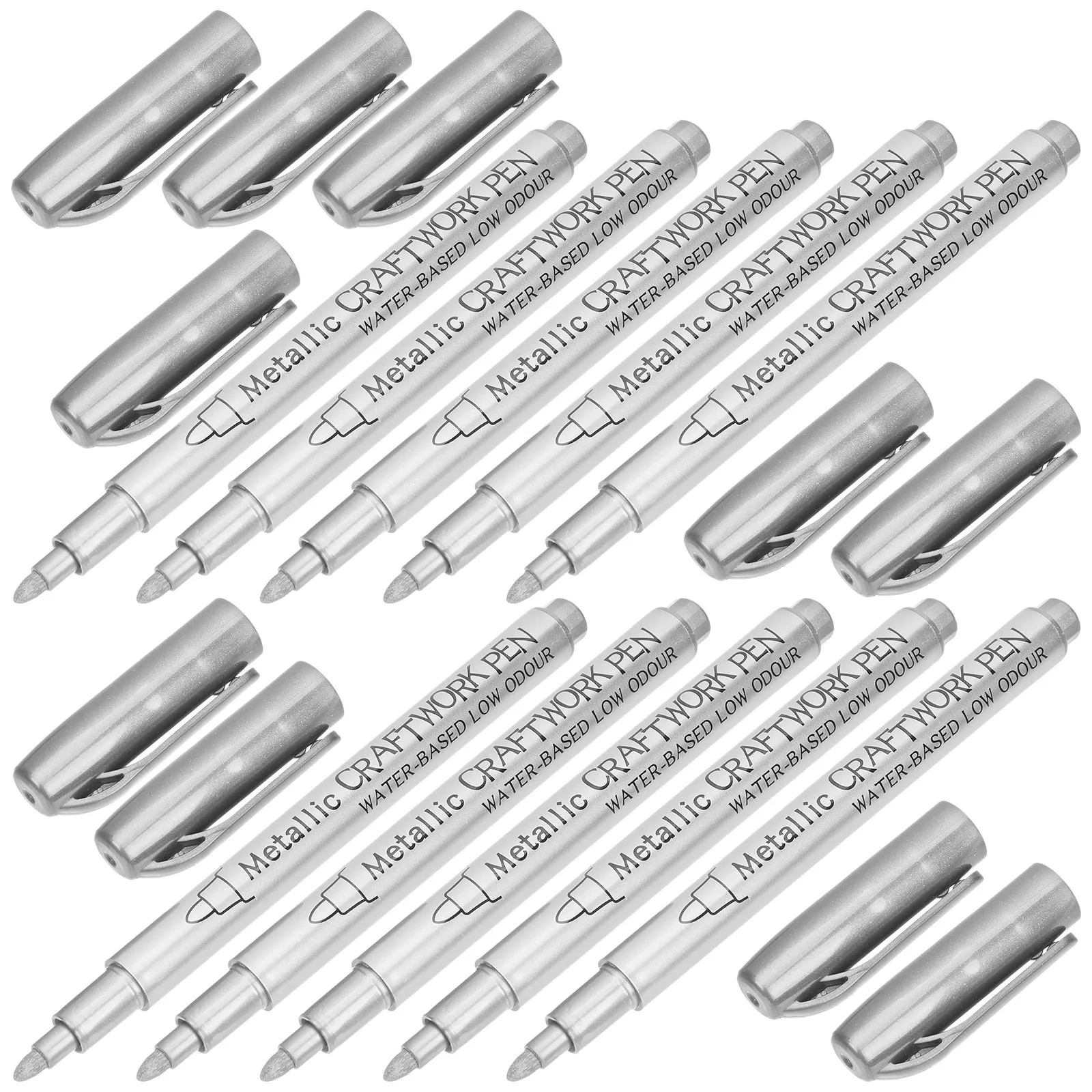 

10Pcs Metallic Oil-Based Paint Markers Permanent Paint Pens Fast Dry for Metal Wood Fabric Ceramic DIY Art Oil Based Markers