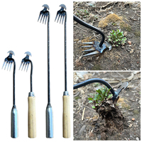 2 in 1 Garden Weeder Rake Tools Manual Weed Grass Rooting Shovel Manganese Steel Loosening Soil Digging Agricultural Tool