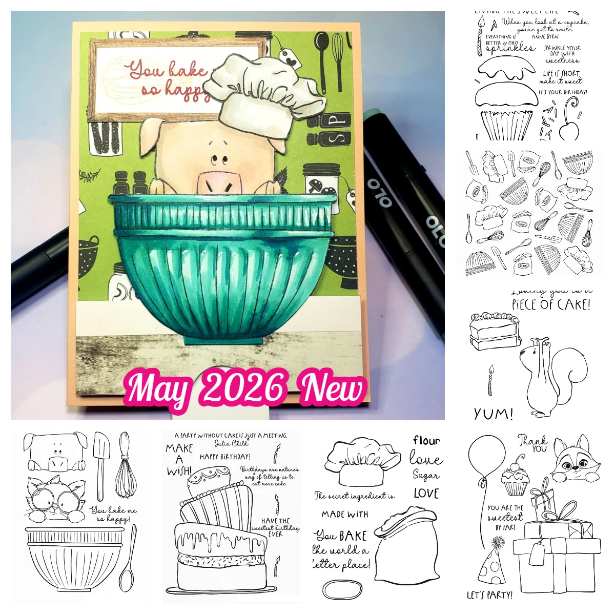 Sweet Life Baking Background Bake Me Happy Eat More Cake Sweetest by Far Transparent Stamps for DIY Handmade Photo Album 2026may