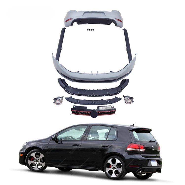 

MAISALUN Hot Selling Auto parts For Volkswagen VW Golf 6 Upgrade to GTI Style Bodykit with Front Rear Bumper Side Skirt Grill