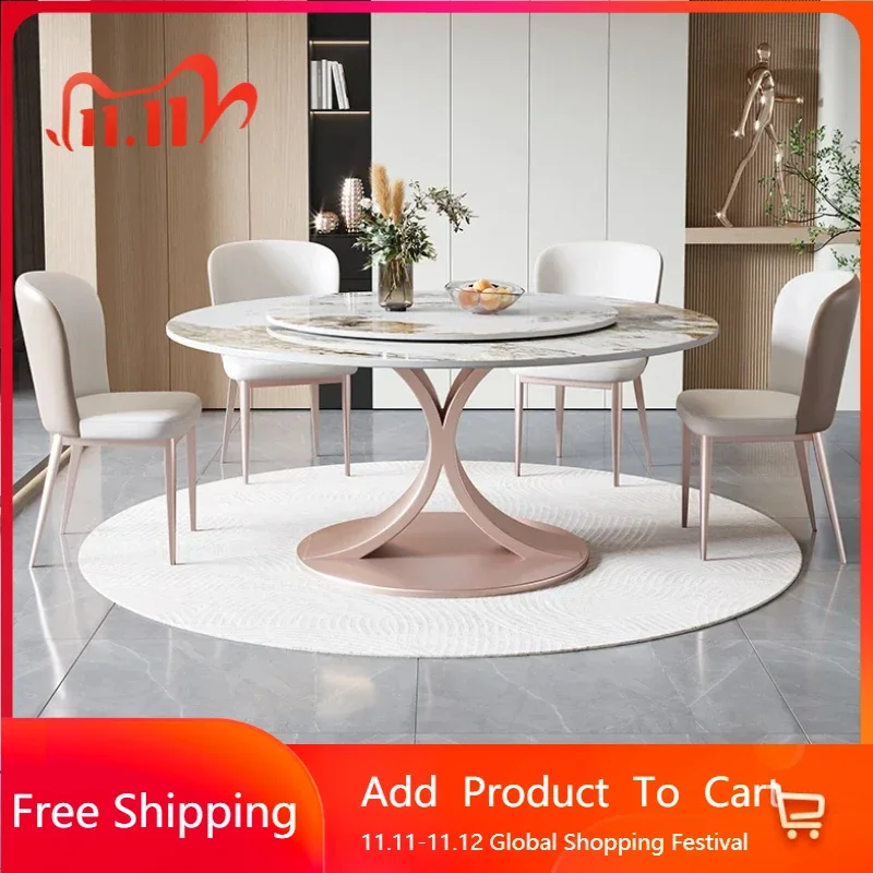 

Postmodern Kitchen Dining Table Round Waterproof Living Room Dining Table White Designer Gaming Tavoli Da Pranzo Hotel Furniture