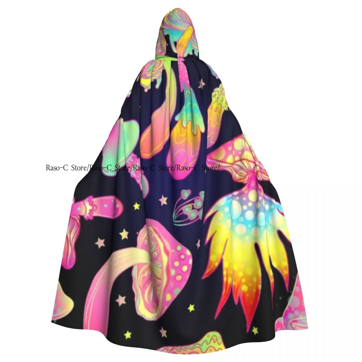 Hooded Cloak Unisex Cloak with Hood Magic Mushrooms Cloak Vampire Witch Cape Cosplay Costume