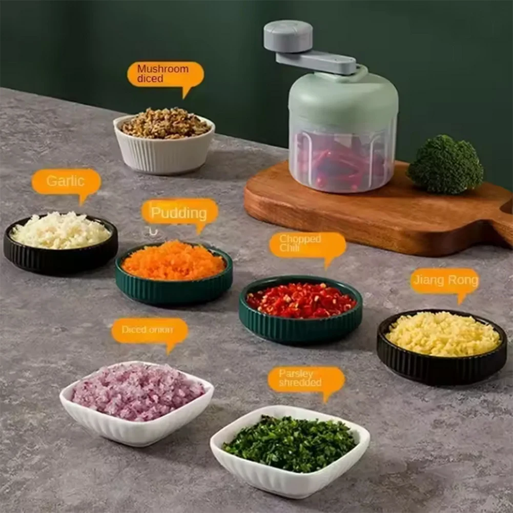 ABKL-Multifunctional Vegetable Slicer Small Food Processor Hand-Crank Food Chopper Mincer Tool Garlic Kitchen Gadgets