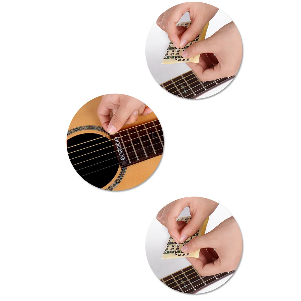 10Pcs Guitar Fretboard Sticker Notes Map Labels Transparent High Grade Material for Acoustic Electric Guitar Mastery