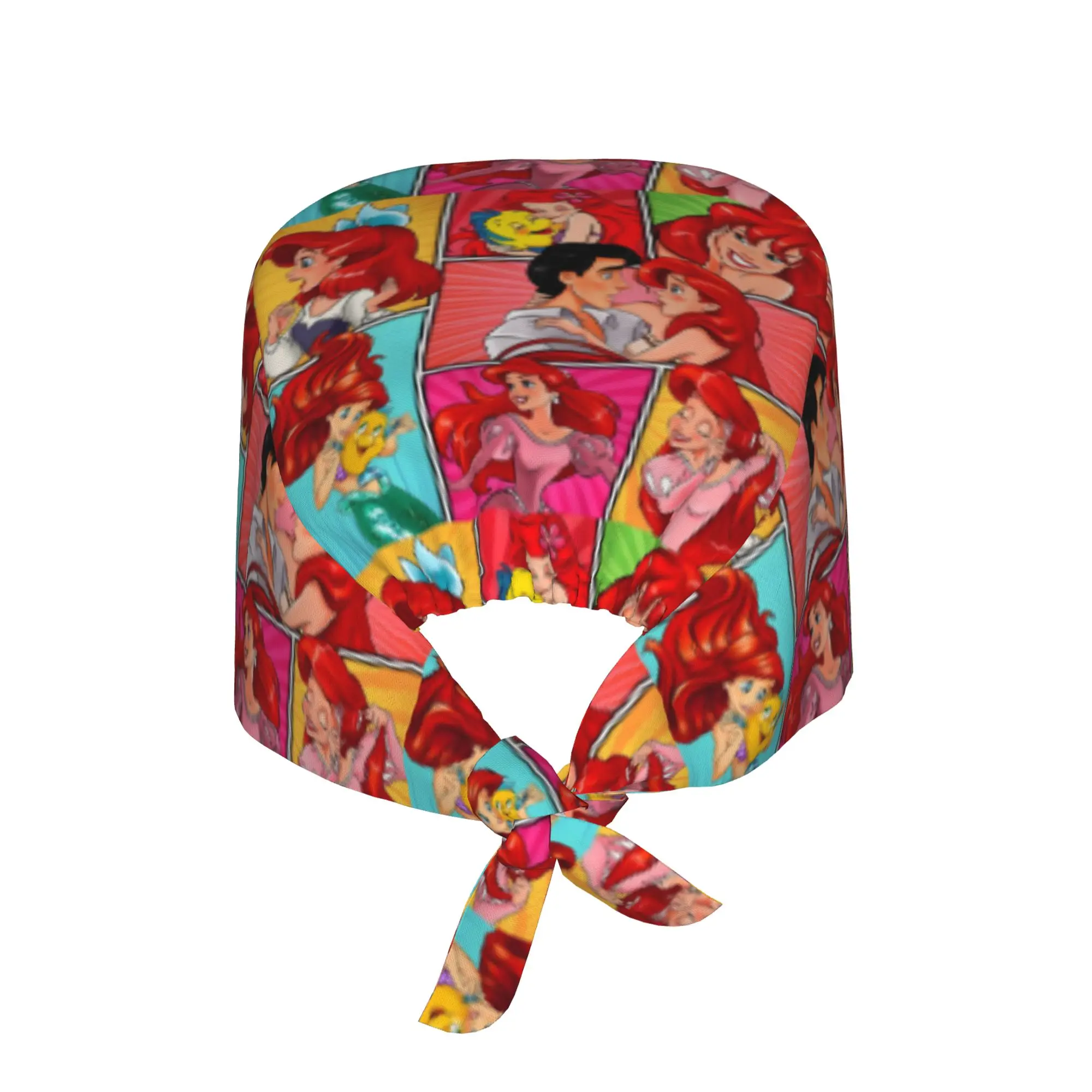 Littles Anime Mermaides Cleaning Working Cap Comfortable Fish Cartoon Scrub Cap Surgicals Hat Nurse Scrubs Hat For Dentist