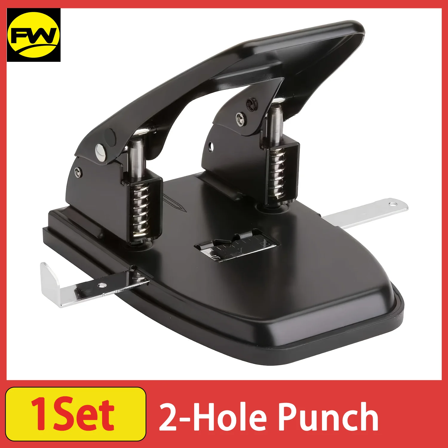 

Стандартный дырокол с 2 отверстиями, емкостью 24 листа, эргономичная ручка, черный