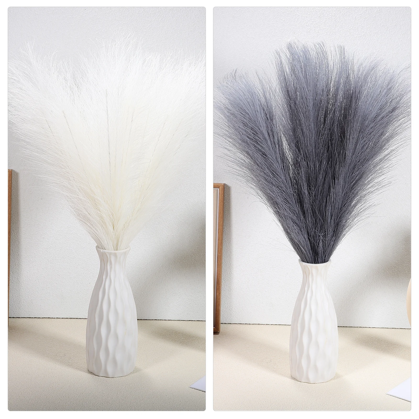 

6 pcs Artificial Pampas Grass Grass Short Stems Faux Dried Table Decoration Branches Home Table Decoration Wedding Vase