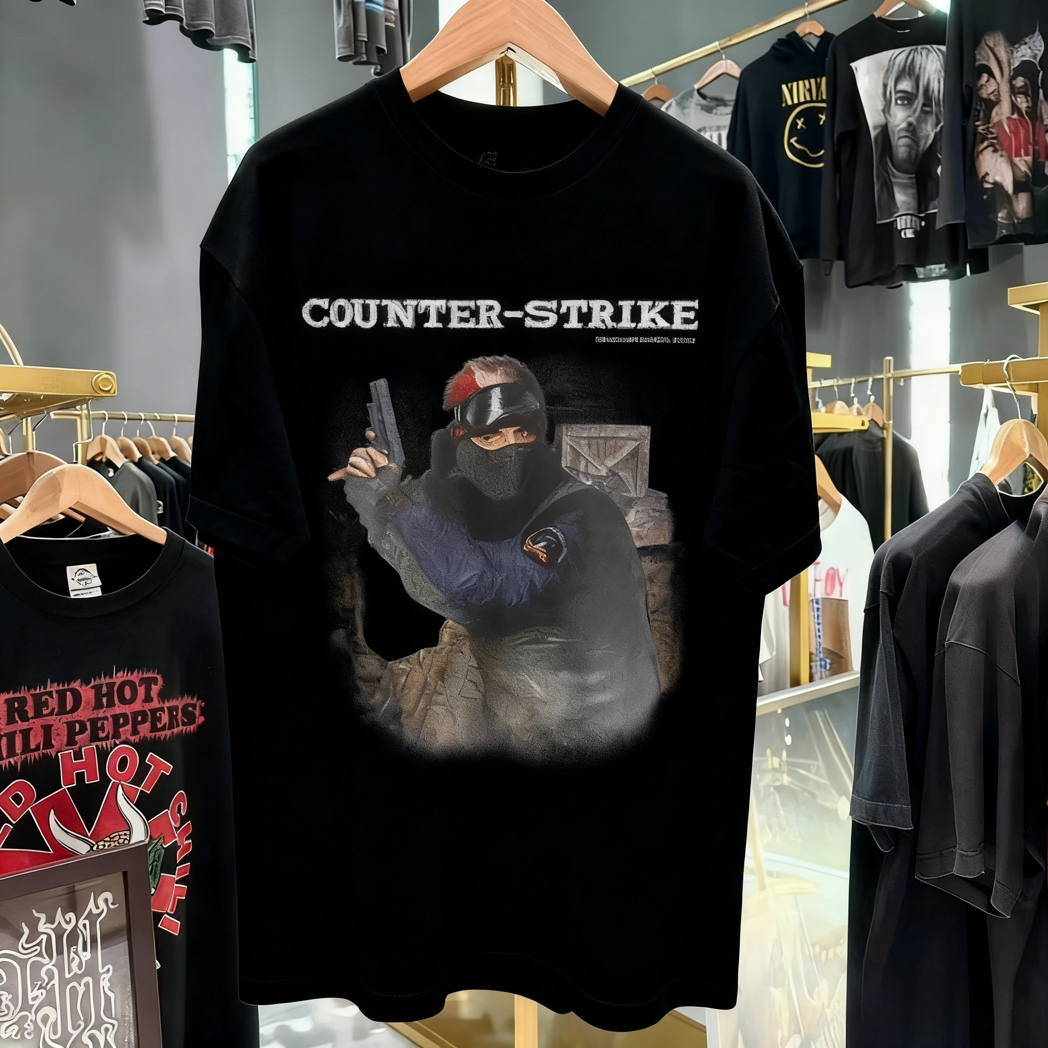 

2026 Men and Women COUNTERSTRIKE 1.6 1999 PROMO VINTAGE BLACK T-SHIRT for Men Women S-4XL