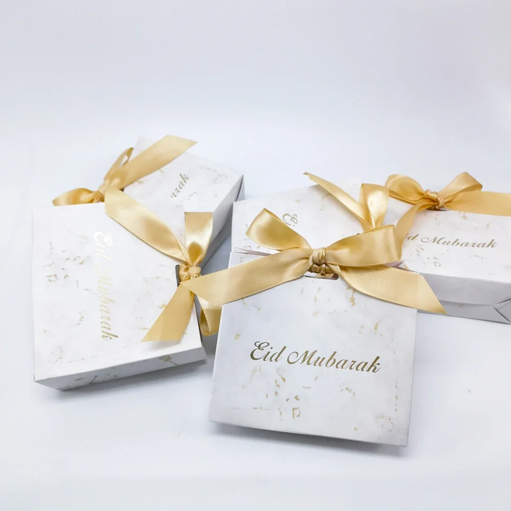 Eid Mubarak Gift Box Bag  Candy Cookie Box Eid Mubarak Decoration Set 2023 Muslim Lslamic Party Favor Supplies