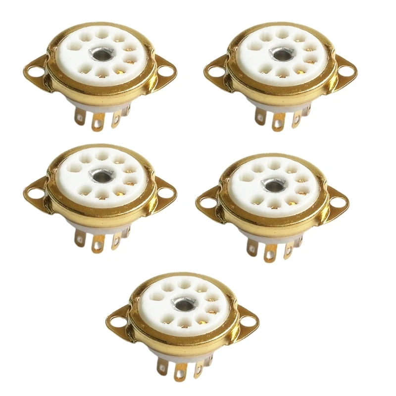 5pcs Quality Ceramic Tube Socket 9PIN Tube Socket 9-Pin Vacuum Tube Socket for 12AX7,12AT7,12AU7,ECC83,ECC82,E88CC 6922