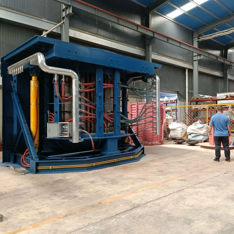 Electromagnetic Induction Steel Shell Furnace, 5-Ton Intermediate Frequency Furnace For Refining Scrap Steel, Copper Metal