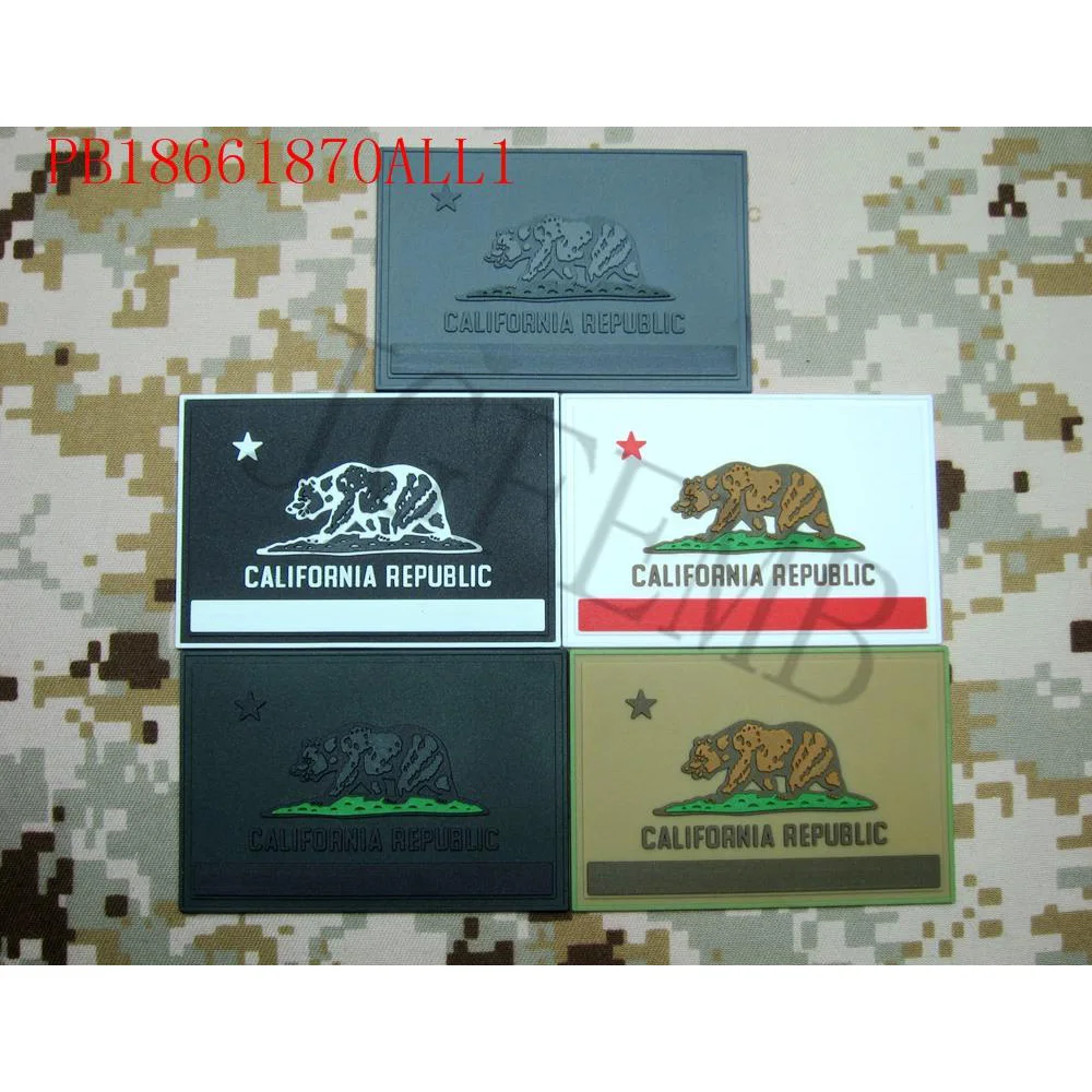 Заплата флага США Калифорнии Тактическая Военная, заплата ПВК морального духа 3Д