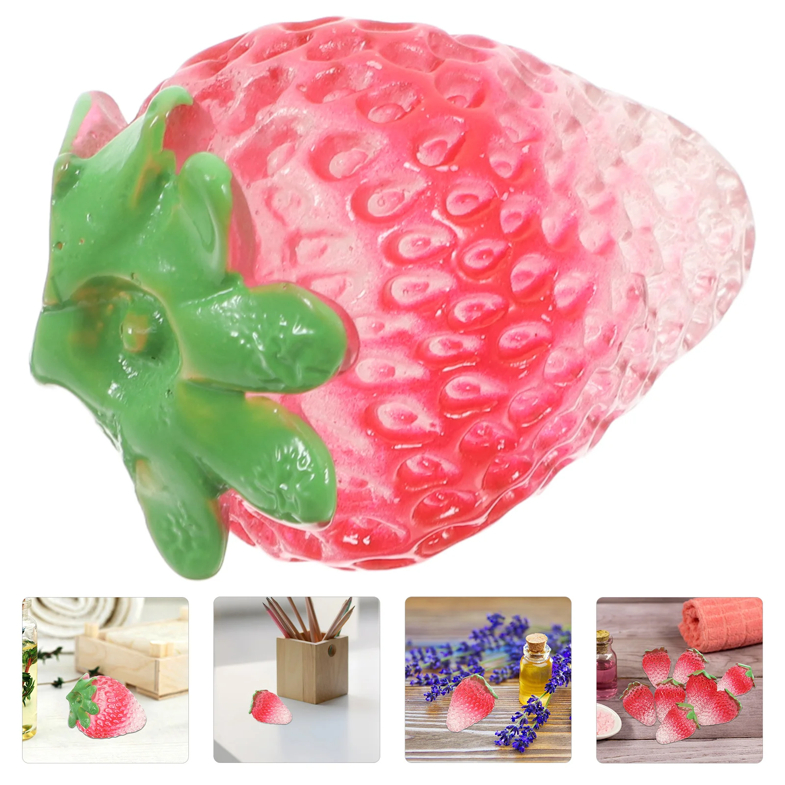 

8Pcs Strawberry Decor Resin Charms Cute Artificial Fruit for Table Centerpieces Home Decor Realistic Faux Strawberries