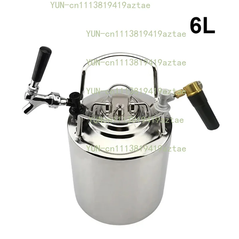 304 Stainless Steel Draft Beer Barrel & Faucet & CO2 Charger Kit, Ball Lock Beer Barrel Dispenser Homemade Beer Set