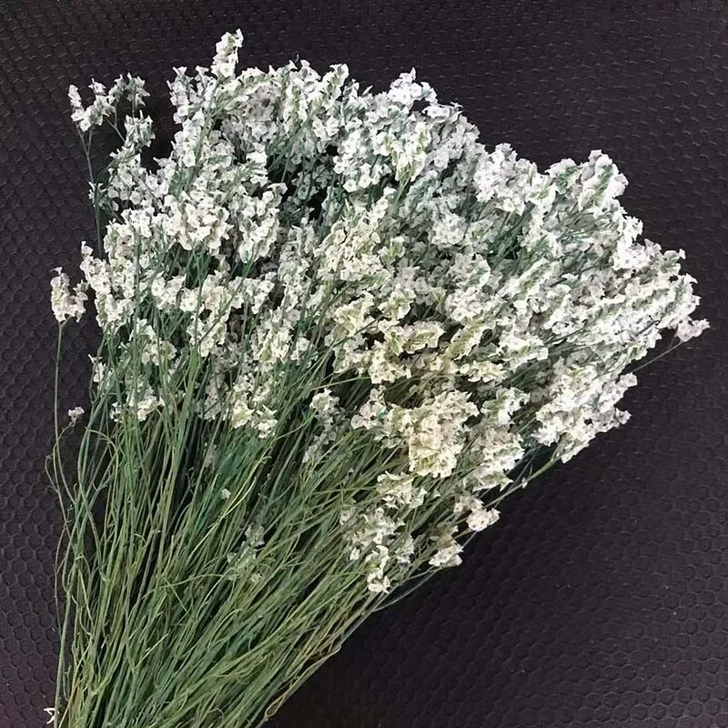 80g/40~45CM Real Natural Fresh Dried Crystal Grass Preserved Rose Flower,Eternelle Delphinium Bouquet In White for Home Decor