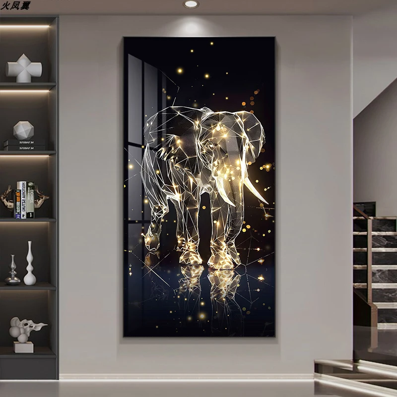 Luxury LED Mural Lights Corridor Living Room Bedroom Home Decoration Lustre Modern Elephant Hanging Painting Lighting Wall Lamps