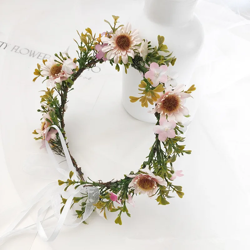 CC Flower Hairbands Women Accessories Wedding Headpiece Engagement Wreath Bridesmaids Headdress Flower Shape Chic Corolla 4844