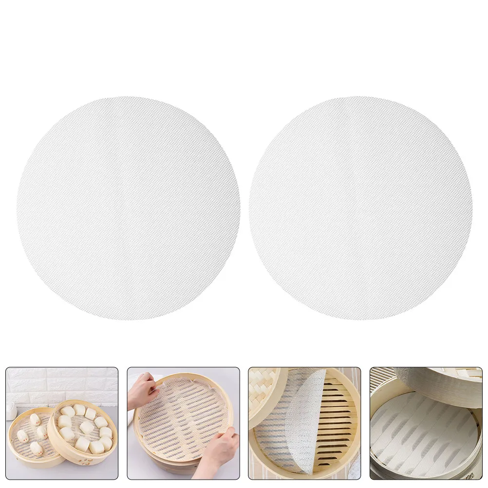 Juego de 20 Alfombrillas de Silicona para Vaporera, Redondas, Reutilizables, de Grado Alimenticio, Antiadherentes, para Vaporeras de Bambú, Empanadillas y Verduras