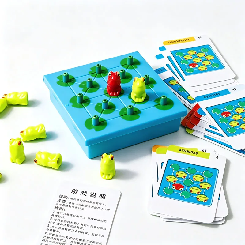 Frog Hopper Game Peg Solitaire Strategy Board Games for Adults & Kids Logical Thinking Brain Teaser Challenges Educational Gifts