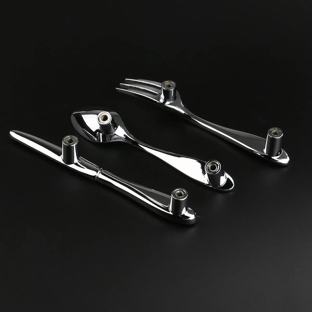 3Pcs Zinc Alloy Spoon Fork Cabinet Knobs 3 Inch Center to Center Easy Install Drawer Pull Handles for Kitchen Dresser Bookcase